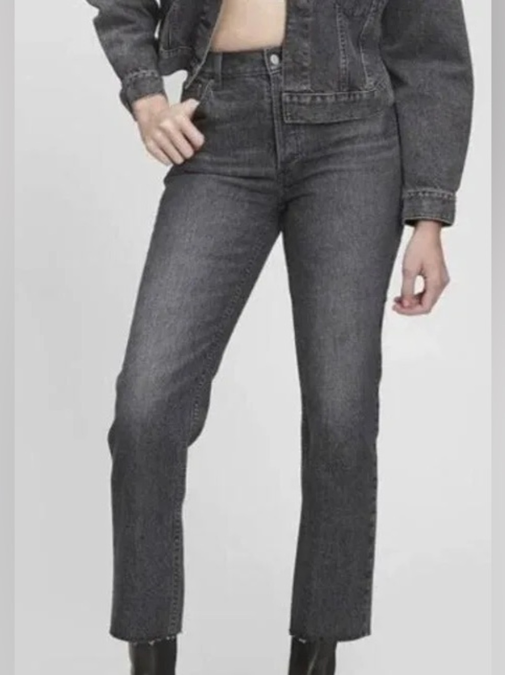 Gap Cheeky Straight High Rise Black Denim Jeans (Size 25 / 0)